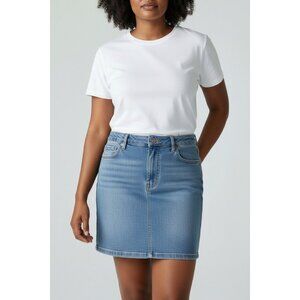Riders By Lee Midrise Denim Skirt Size 16M Classic Blue Pockets